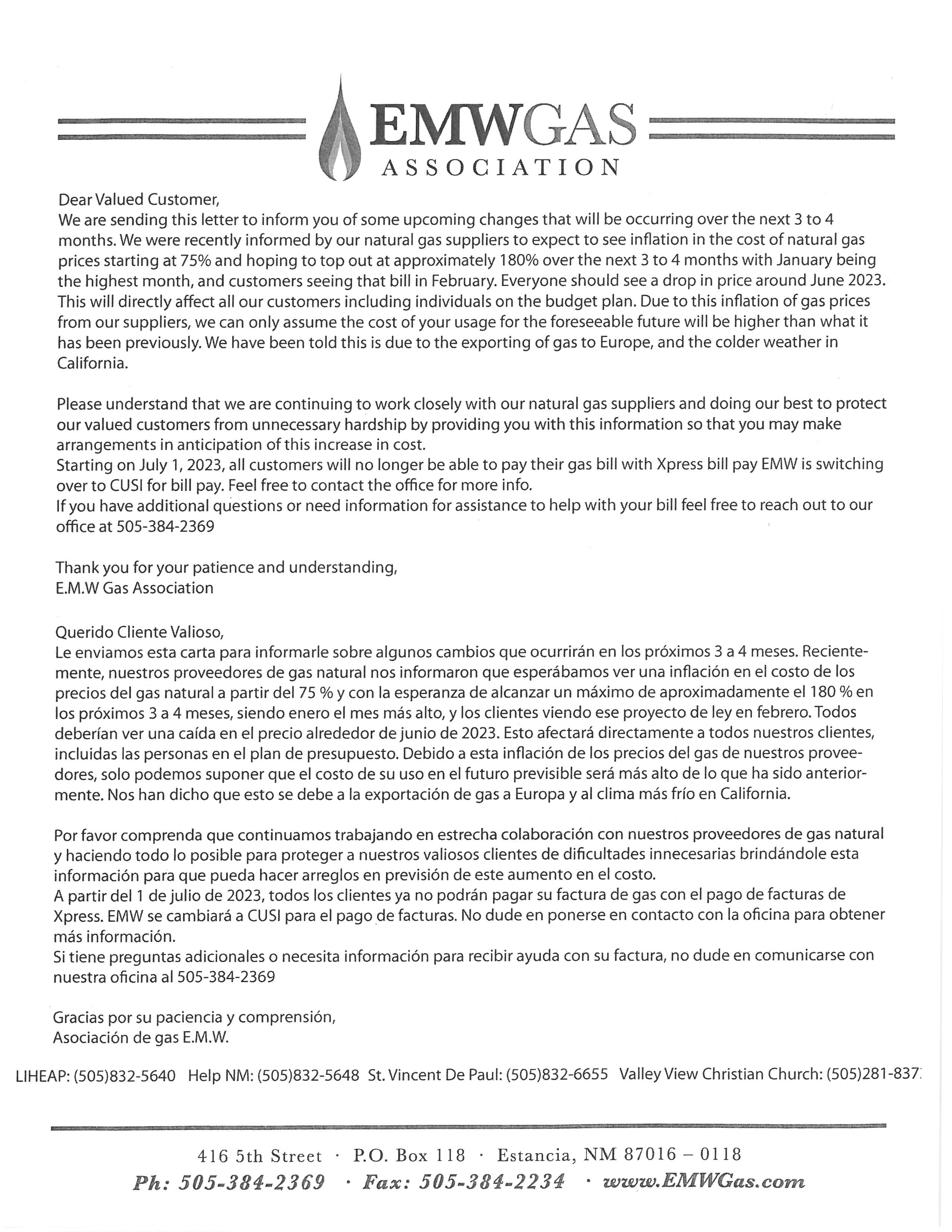 Town of Estancia News